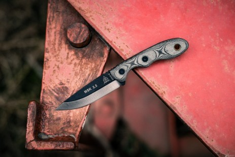 Mini Scandi Knife Black Linen Micarta 