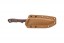 Viking Tactics Norseman fixed blade knife secured in its Coyote Tan Kydex sheath with MOLLE-Loks attached.