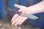 Viking Tactics Norseman knife with tan and green Micarta handle featuring blood red liners and Tungsten Cerakote blade.